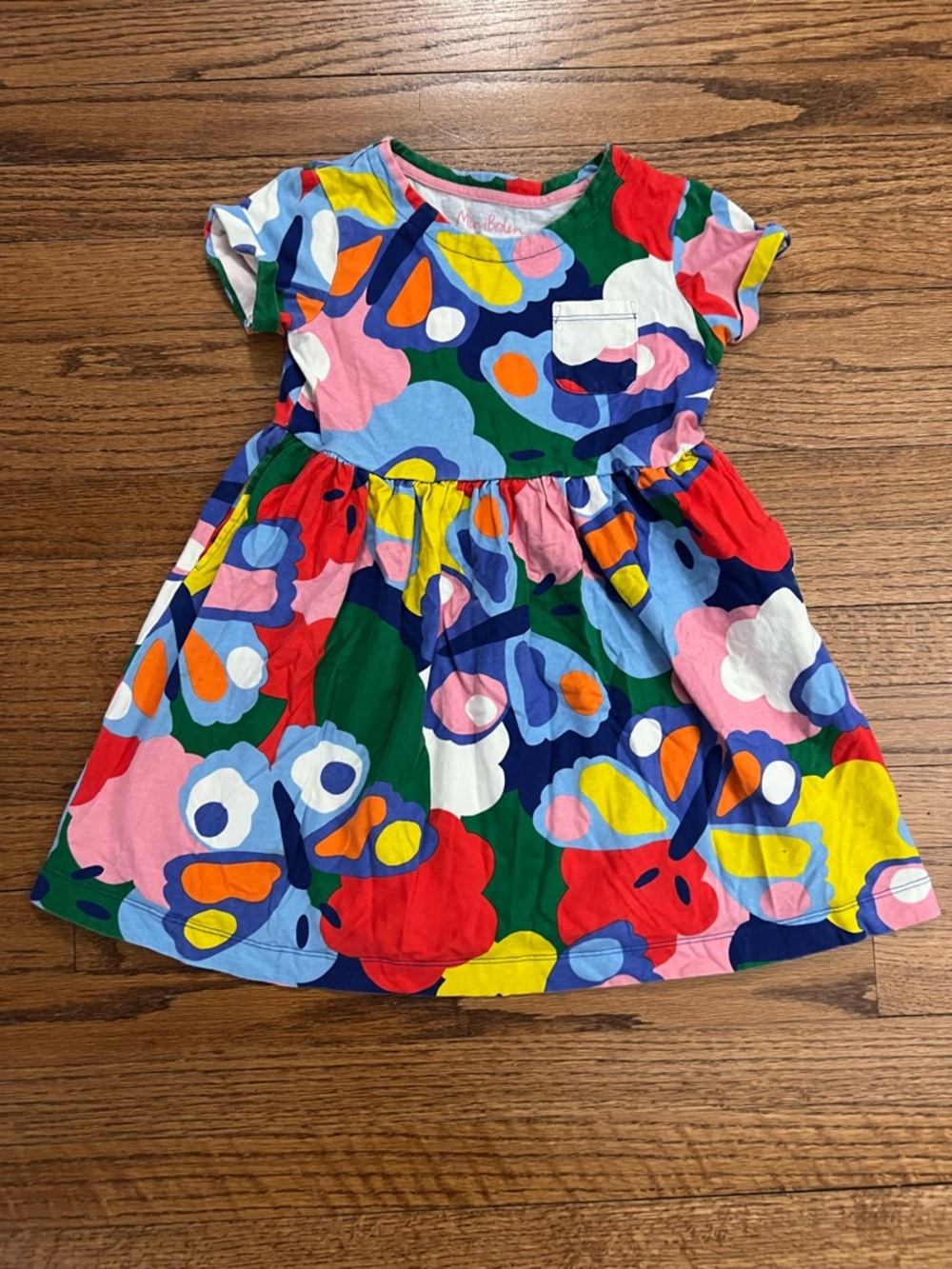 Mini Boden Colorful Butterfly/Floral Print Kids Dress 7-8 years